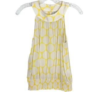 NWOT MICHAEL STARS ANTHROPOLOGIE Blouse S Silk Sleeveless Polka Dot Yellow White